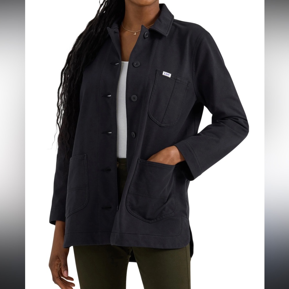 LEE Women’s Layers Chore Coat Shirt Jacket in Black Sz XS Like New Normcore